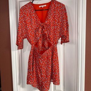 VICI: English Factory Red Floral Mini Romper